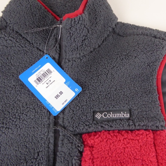 Columbia Mountainside Heavyweight Sherpa Fleece Full Zip Vest Chest Pocket NWT - Picture 2 of 8